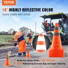 VEVOR Safety Cones, 4 Pack 18 inch Collapsible Traffic Cones, Construction Cones with Reflective Collars, Wide Base and A Storage Bag