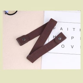 Men's Adjustable Black Elastic Stretch Comfortable Concealed Belt For Jeans Pants (Color: Coffee)