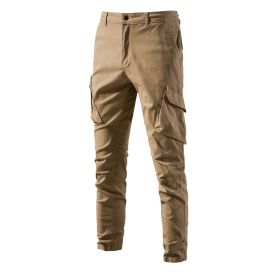 Men's Pants Lightweight Cotton Outdoor Military Combat Cargo Trousers (Color: Brown, size: 32)