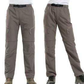 Mens Pants Tracksuit Bottoms Removable Lightweight Zip (Color: Brown, size: 38)