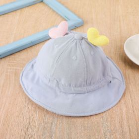 Summer new baby hat foreign style princess cute super cute fisherman hat boys and girls thin basin hat tide (Color: Blue)