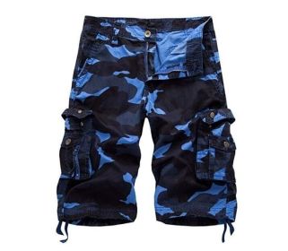Mens Cotton Relaxed Fit Fit Outdoor Camouflage Camo Cargo Shorts (Color: 2, size: 38)