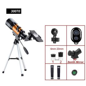 Professional Astronomical Telescope 150 Times Zoom HD High-Power Portable Tripod Night Vision Deep Space Star View Moon Universe (Color: 300702)